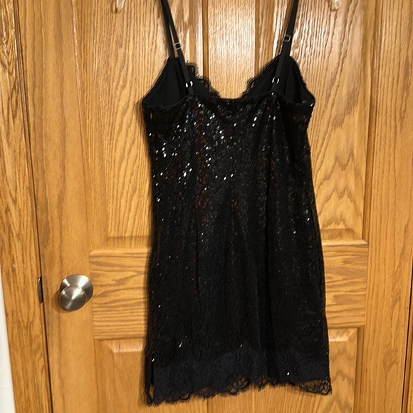 Women's Black Lace Trim Sequin Slip Dress - Wild Fable™- Fully lined - Picture 7 of 12